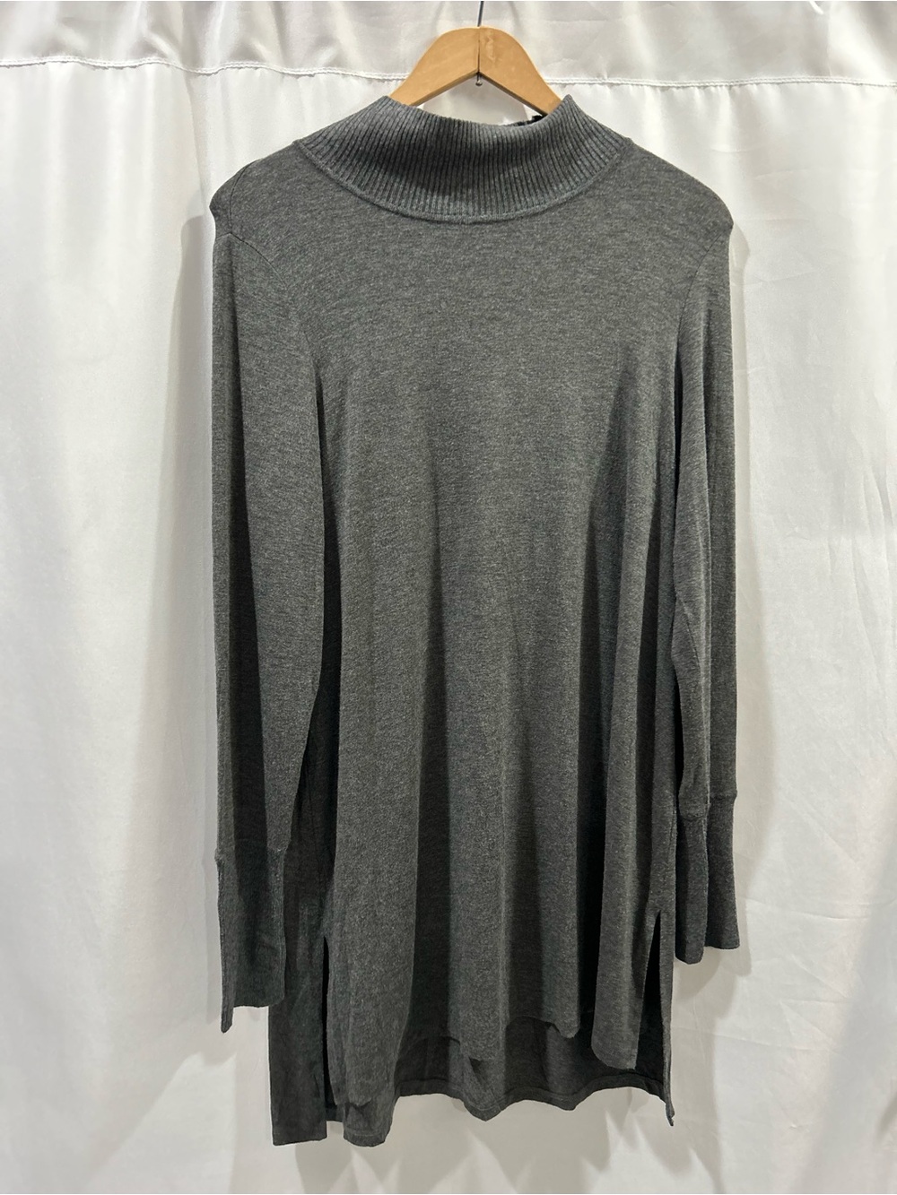 EUC Eileen Fisher Charcoal Mock Neck Tunic